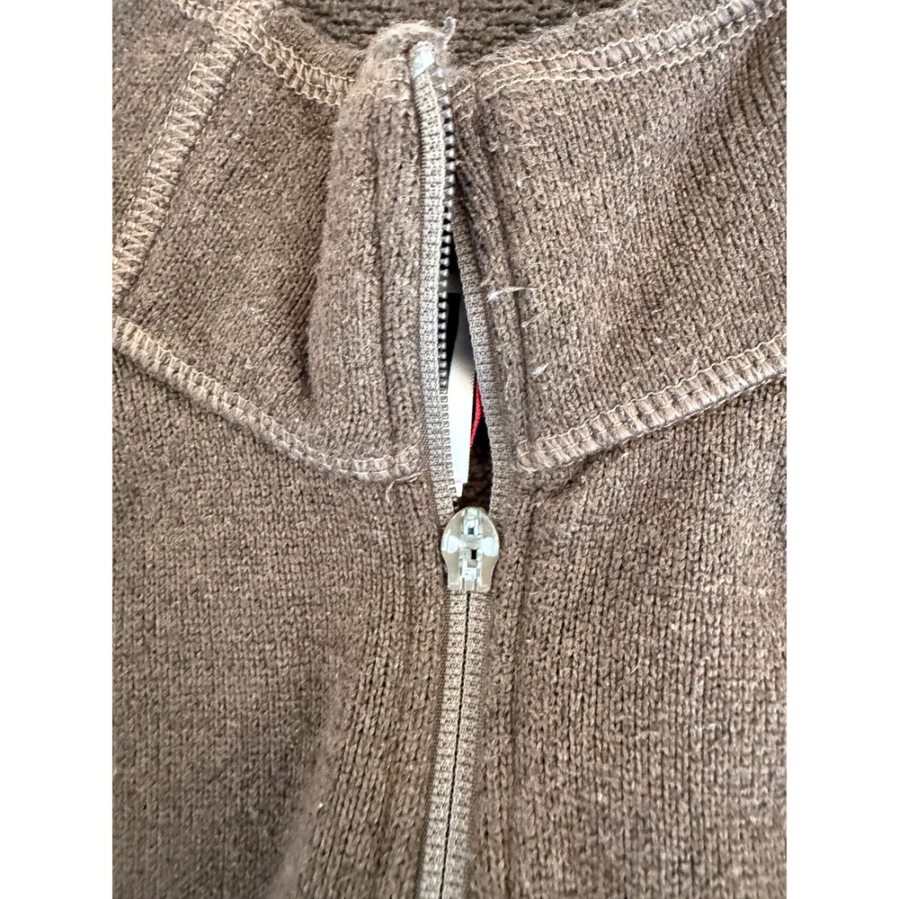 The North Face Mens Brown Full Zip Fleece Jacket Small Broken Zipper Pilling - Picture 5 of 7